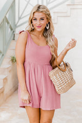 Stepping Out Terracotta Tie Sleeve Romper FINAL SALE