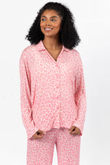 Sweet Dreams Pink Leopard Pajama Long Sleeve Top FINAL SALE