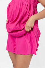 Tidal Tango Pink Textured Shift Romper Dress