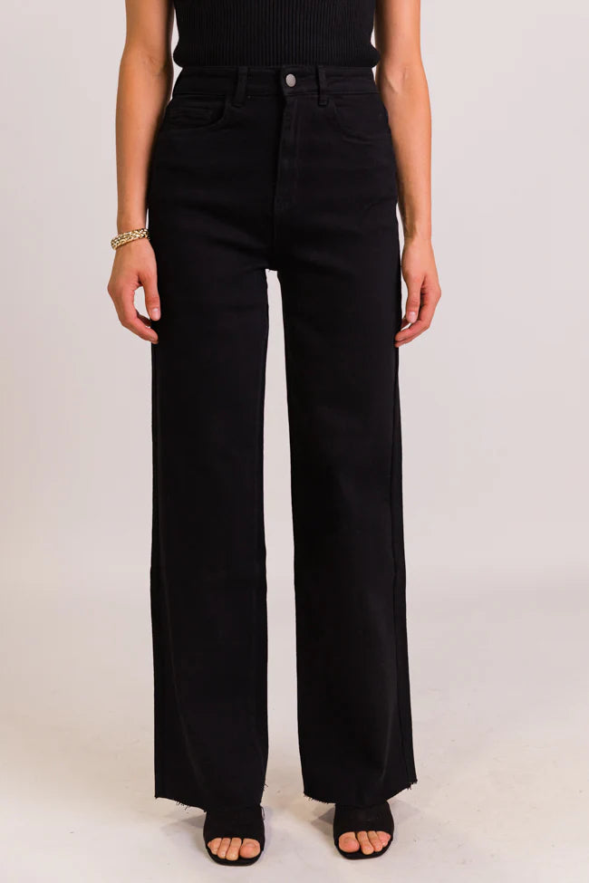 Kelsea Black Wash Wide Leg Tall Jeans