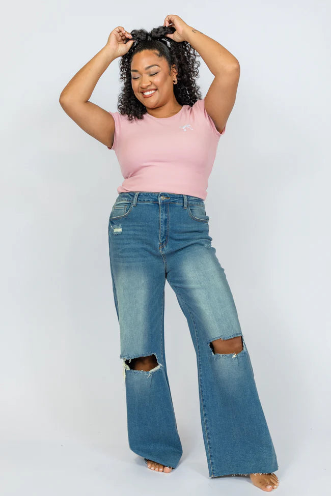 Kelsea Medium Wash Wide Leg Jeans