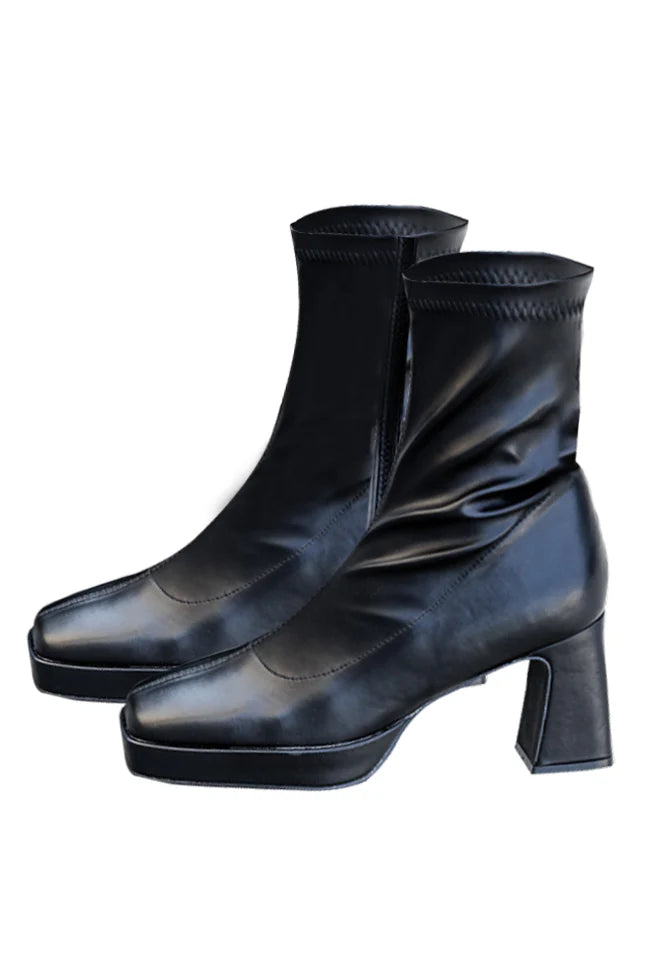 Candace Black Square Toe Booties FINAL SALE