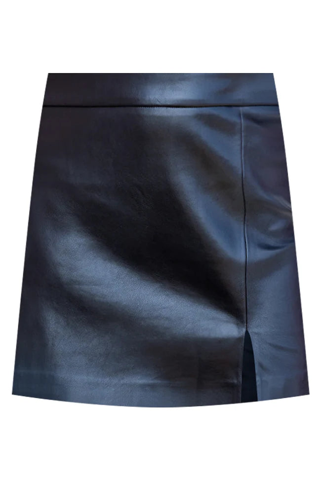 Wish I Could Go Back Black Faux Leather Mini Skirt SALE