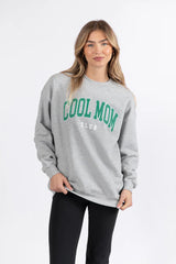 Cool Mom Club Light Grey Oversized Graphic Sweatshirt