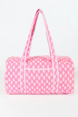 Michelle Pink Block Floral Quilted Weekender