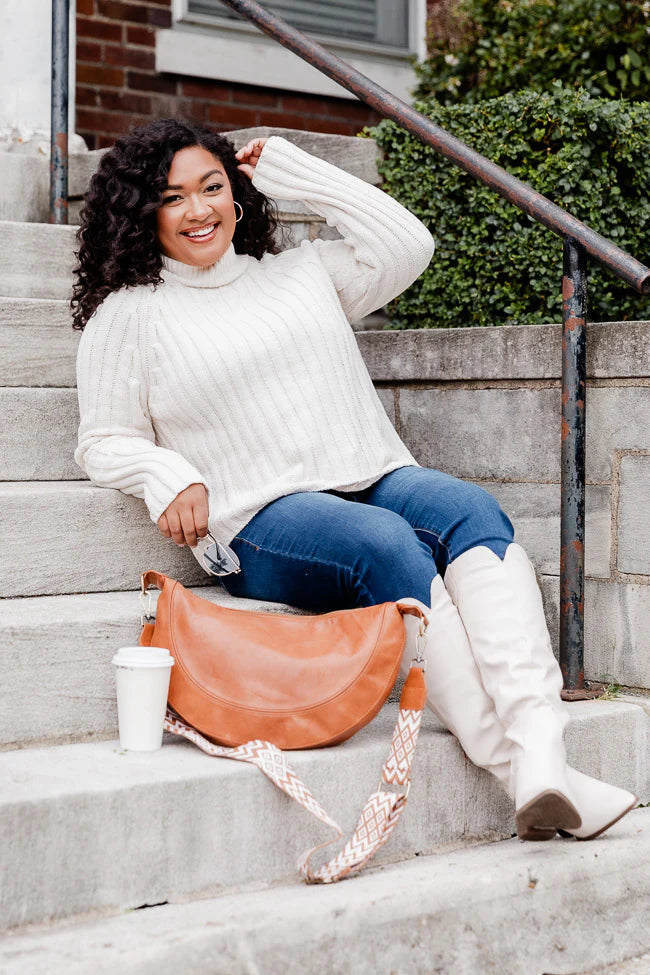 Letting You Go Ivory Chenille Turtleneck Sweater FINAL SALE