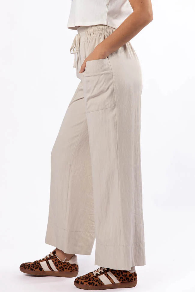 Switch It Up Beige Front Pocket Pull On Pants