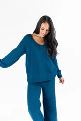 Cozy For Keeps Navy V-Neck Sweater