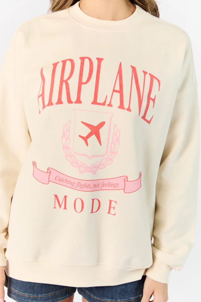 Airplane Mode Sweet Cream Oversized Graphic Sweatshirt