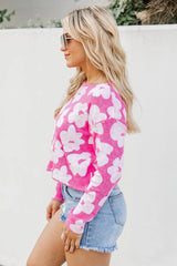 Hard To Focus Hot Pink Floral Sweater FINAL SALE