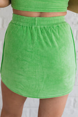 A Leap Of Faith Green Terrycloth Skort SALE