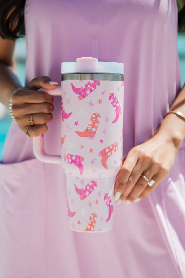 Sippin' Pretty In Giddy Up Girly 40 0z Drink Tumbler With Lid And Straw SALE