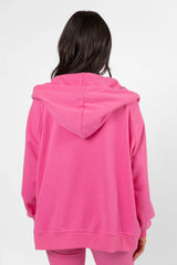 Outta Sight Pink Button Detail Hooded Pullover SALE