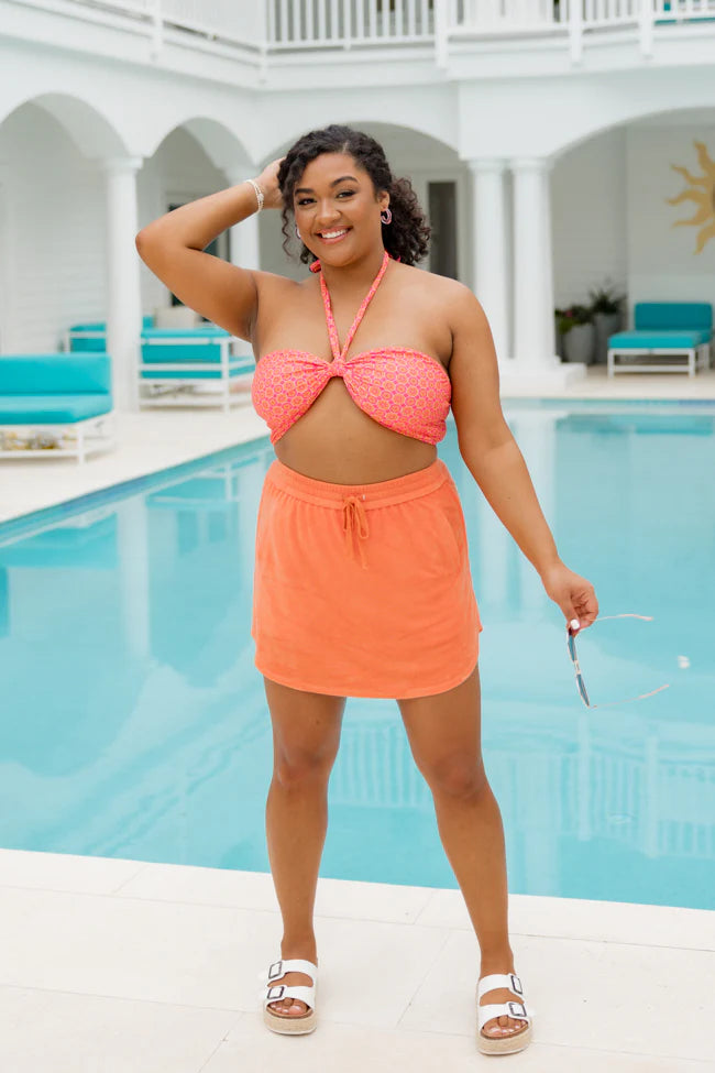 A Leap Of Faith Orange Terrycloth Skort SALE