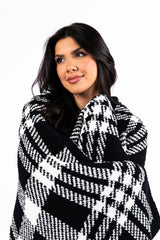 Make Me Believe Black And White Plaid Blanket SALE