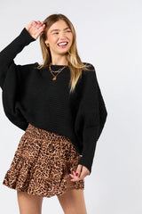 Just Looking Black Oversized Dolman Sleeve Sweater