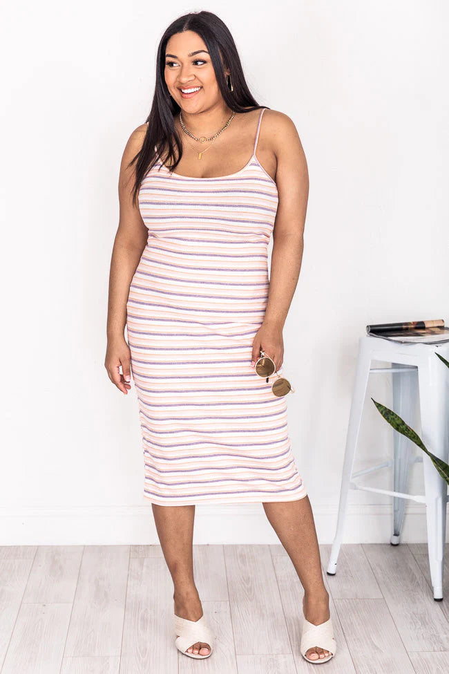 Leave A Clue Multi Striped Knit Midi Dress FINAL SALE