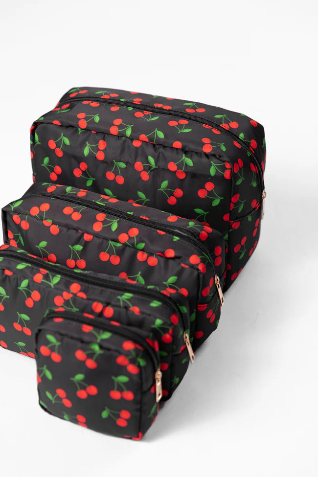 Cherries 4 Piece Travel Pouch Set