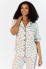 Good To Get Away Butterfly Short Sleeve Pajama Top