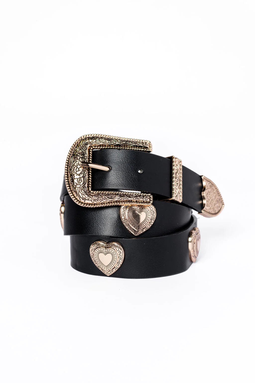 Black Heart Studded Belt