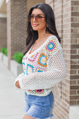 Evermore Elegance Cream Crochet Cardigan SALE