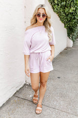 Truthfully Trendy Lavender Romper FINAL SALE