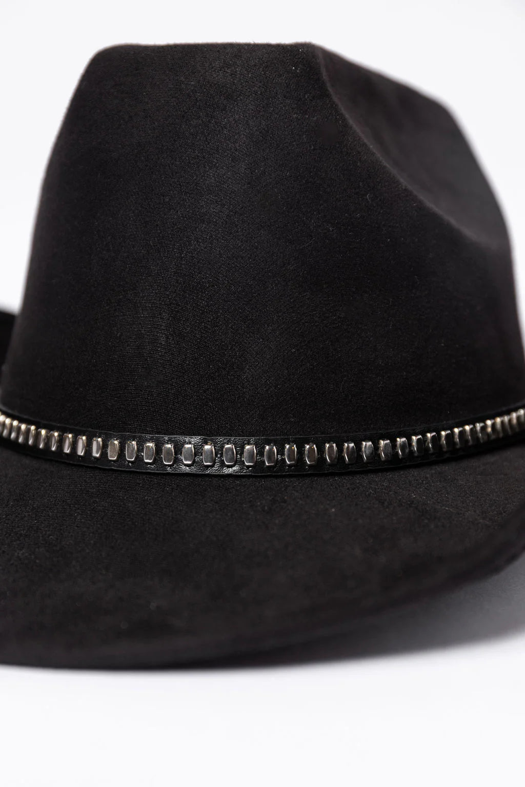 Black Rectangle Stud Band Cowboy Hat