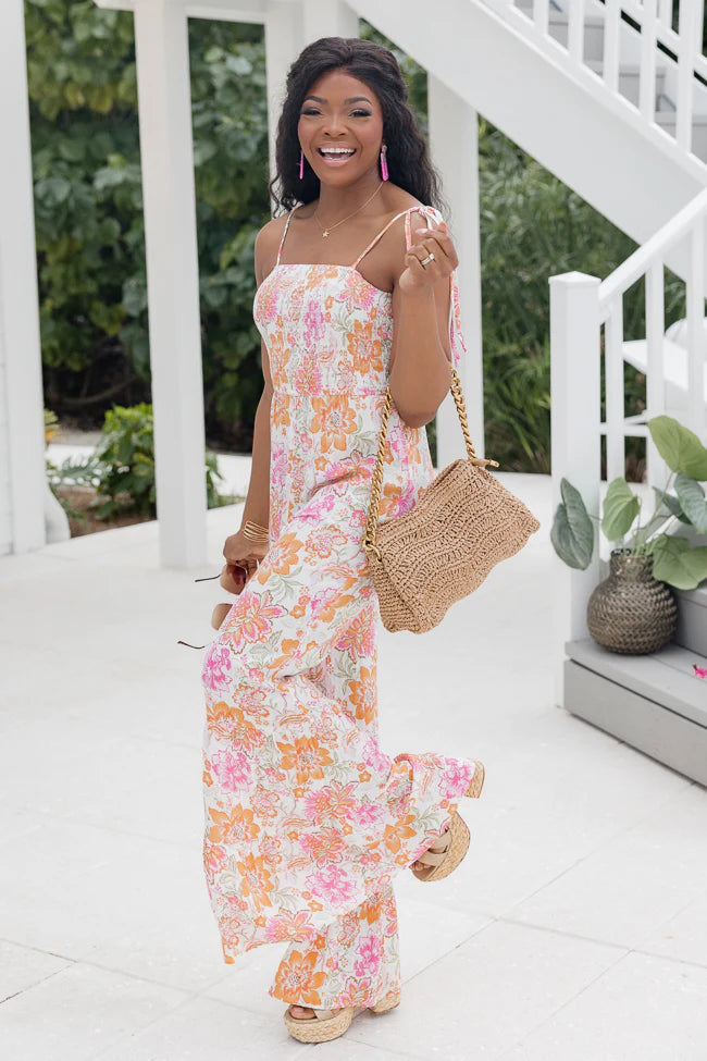 Aware Of This Multi Floral Flare Leg Jumpsuit FINAL SALE