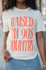 Raised On 90s Country Ivory Comfort Colors Graphic Tee