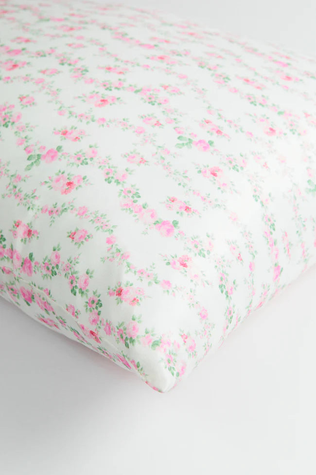 Rest Your Head Pink Floral Pillowcase