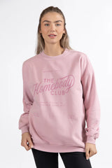 Homebody Club Mauve Oversized Graphic Sweatshirt