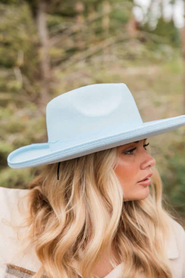 Blue Wide Brim Hat FINAL SALE