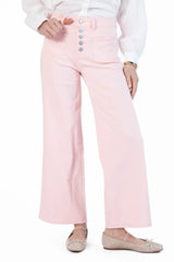 Sutton Pink Wide Leg Patch Pocket Jeans