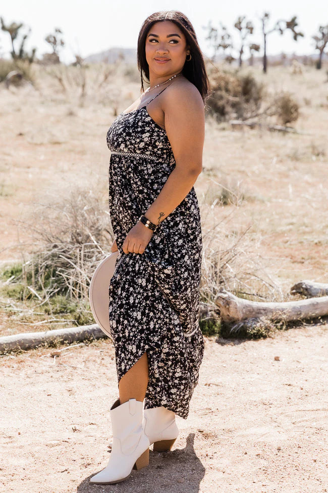 Live A Little Black Floral Maxi Dress FINAL SALE