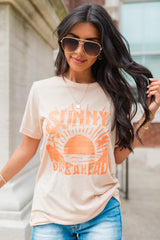 Sunny Days Ahead Graphic Heather Peach Tee