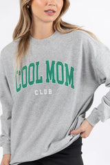 Cool Mom Club Light Grey Oversized Graphic Sweatshirt