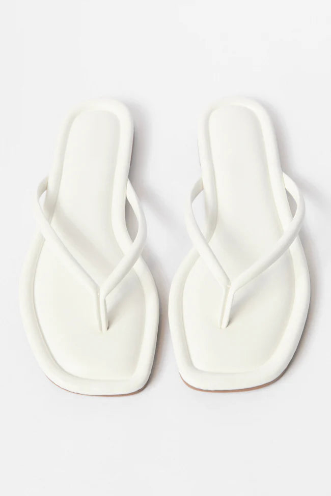 Sandy White Flip Flops