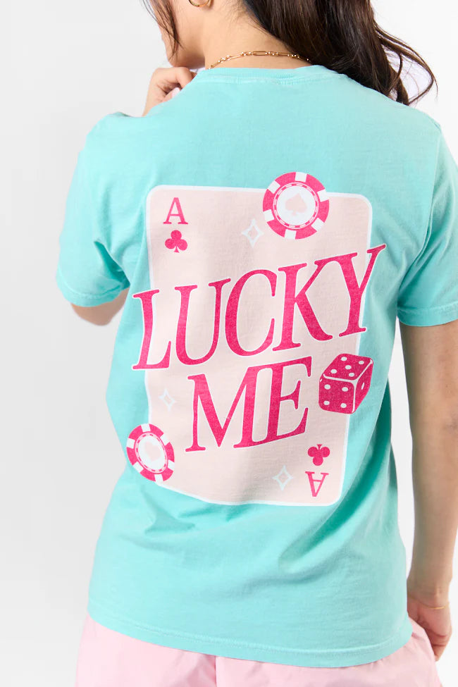 Lucky Me Chalky Mint Comfort Color Graphic Tee