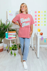 Teach Them To Be Kind Brick Oversized Graphic Tee