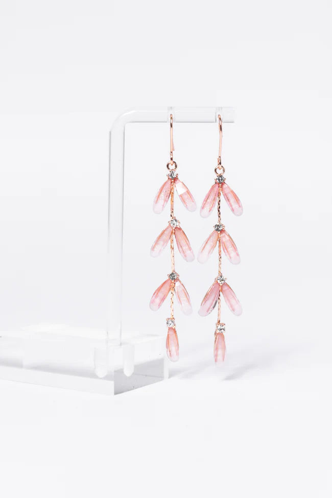 Falling Petals Pink Earrings