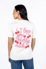 I Love You Cherry Much Ivory Comfort Color Graphic Tee