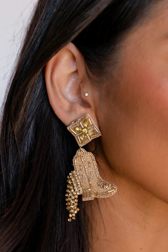 Gold Cowboy Boot Earrings SALE