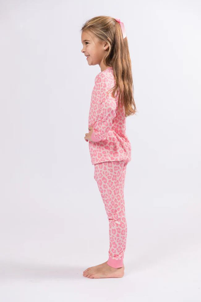 Kid's Sweet Dreams Pink Leopard Pajama Set FINAL SALE