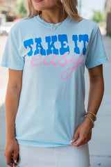 Take It Easy Chambray Comfort Colors Graphic Tee