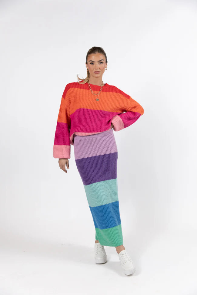 Coming Together Multi Color Striped Skirt FINAL SALE