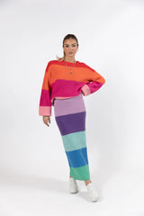 Coming Together Multi Color Striped Skirt FINAL SALE