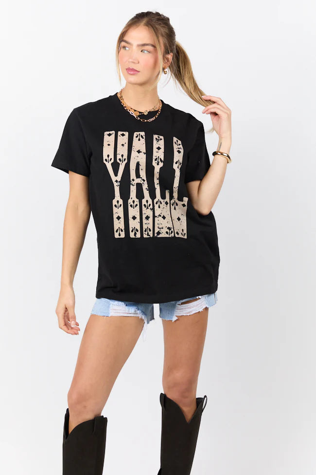 Yall Black Oversized Graphic Tee