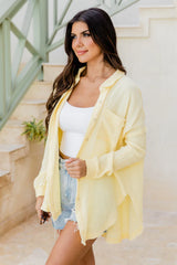 Let Me Adore You Yellow Button Front Gauze Blouse SALE