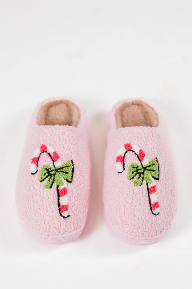 Candy Cane Pink Slippers  FINAL SALE