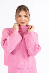 Keep It Comfy Candy Pink Fuzzy Turtleneck Sweater Set SALE